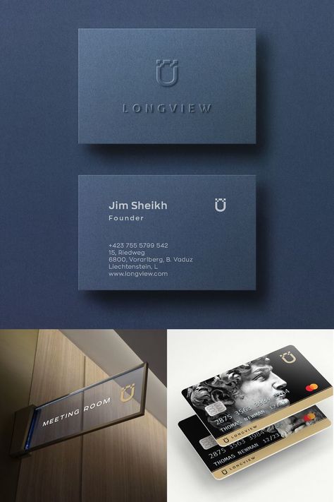 Finance Business Card, Namecard Designs, A B Logo, Financial Branding, Company Branding Design, Unique Business Cards Design, Company Business Cards, Company Presentation, Blue Business Card