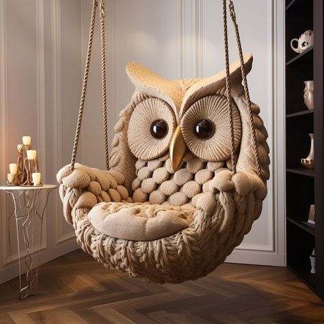 Owls Lovers | Love it ❤️ House Buying, Owl Photography, Fantasy Furniture, Unusual Furniture, House Deco, Home Decor Crate, Swing Chair, Fantasy House, Seat Design