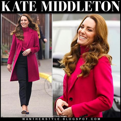 Fuchsia Coat Outfit, Blue Tulle Skirt, White Embroidered Shirt, White Off Shoulder Dress, I Want Her, Princess Catherine, Middleton Style, Tailored Coat, Coat Outfit