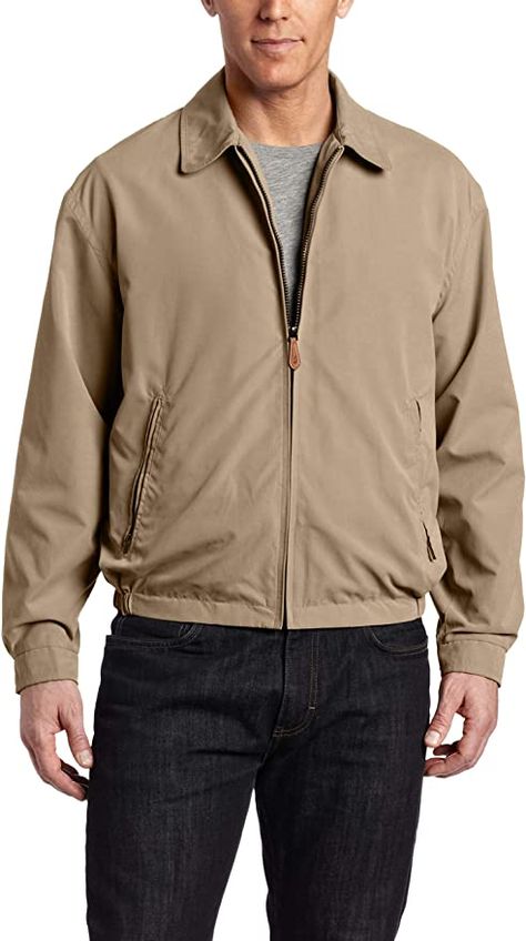 LONDON FOG Men's Auburn Zip-Front Golf Jacket (Regular & Big-Tall Sizes) at Amazon Men’s Clothing store Long Parka Jacket, Mens Rain Jacket, Mens Outdoor Jackets, Summer Coats, Trending Items, Golf Jacket, Jacket Beige, Golf Jackets, Men's Coats & Jackets