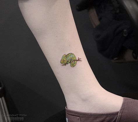 Chameleon Tattoos, Chameleon Tattoo, Lizard Tattoo, Branch Tattoo, Bull Tattoos, Delicate Tattoo, Cute Small Tattoos, Large Tattoos, Tattoo Designs And Meanings