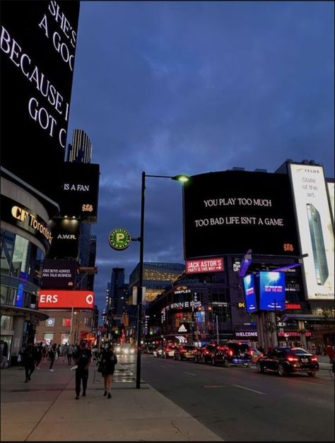 Night Street Aesthetic, Certified Lover Boy, City Life Aesthetic, Toronto Street, Canada Pictures, City Life Photography, Yonge Street, Street Aesthetic, Night Street