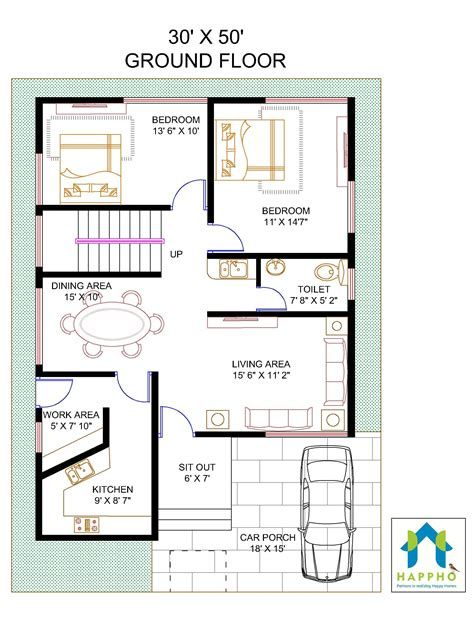 1500 Sq Ft House, Square House Plans, Urban House, Duplex Floor Plans, Unique House Plans, Little House Plans, Free House Plans, 4 Bedroom House Plans, Duplex House Plans