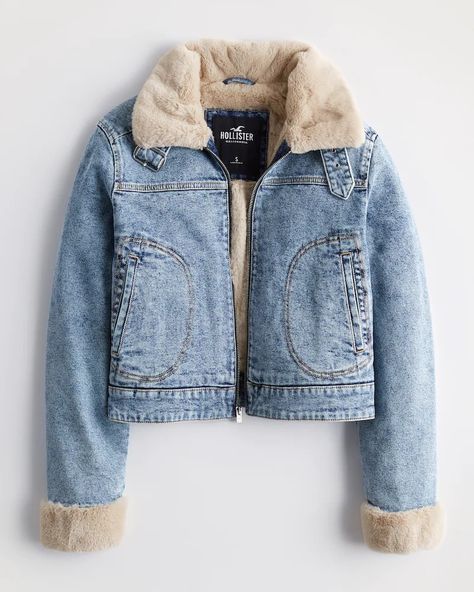 Discover great products at the best prices at Dealmoon. Crop Faux Fur-Lined Denim Biker Jacket. Price:$59.97 Fur Lined Denim Jacket, Denim Biker Jacket, Hooded Jean Jackets, Denim Jacket With Fur, Hollister Jackets, Womens Biker Jacket, Lined Denim Jacket, Cozy Jacket, Jean Jacket Women