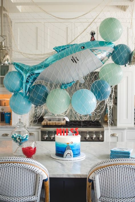 Jawsome Shark, Shark Themed Birthday, Ocean Birthday Party, Shark Themed Birthday Party, Beach Birthday Party, Ocean Birthday, Shark Birthday Party, Pool Birthday, Sea Birthday Party