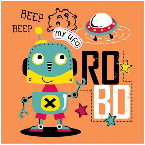 Smart robot and ufo funny animal cartoon... | Premium Vector #Freepik #vector #robot #illustrations #futuristic #toys Animal Cartoon Illustration, Vector Robot, Classroom Pictures, Robot Print, Robot Cartoon, Boys Prints, Funny Poses, Cartoon Bee, Baby Icon