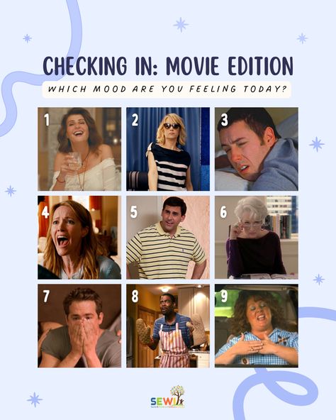 Sometimes, the characters in our favorite films just ✨get it✨. We hope that this emotional check-in helps to provide you with a brief moment of humor, self-awareness, and joy.   Send this cinema-inspired mood meter to someone you want to check in on! �🎞️  #SEWI #MoodMeter #EmotionalCheckIn #SEL #SocialEmotionalLearning Meme Mood Check In, Sel Check In Pictures, Sel Check In Scale, How Are You Feeling Today Funny, Mood Check In, On A Scale Of How Are You Feeling, How Are You Feeling Today, Mood Scale, Restorative Circles