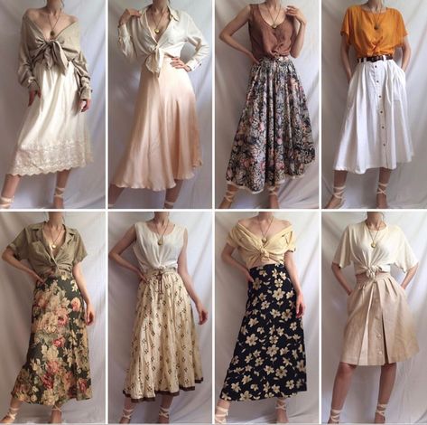 Vintage Soft Natural Kibbe, Ingenue Outfits Casual, Feminine Vintage Outfits, Unpolished Casual, Soft Vintage Aesthetic, Regular Outfits, Natural Kibbe, Romantic Essence, History Bounding