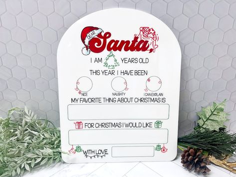 Santa Sign Reusable Dry Erase Christmas Sign Kids Naughty Nice - Etsy Santa Photos Outfit, Things To Do On Christmas, Presents Under The Tree, Bucket List Life, Christmas Eve Boxes, Santa List, Christmas Eve Gift, Santa Photos, How To Make Signs