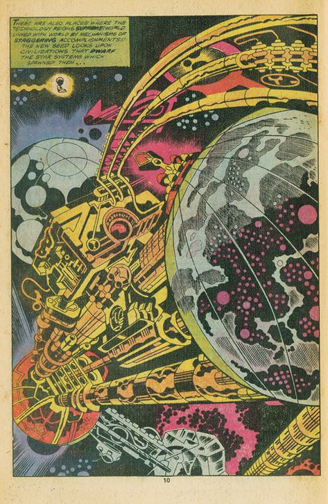 Jack King, Jack Kirby Art, A Space Odyssey, 70s Sci Fi Art, 2001 A Space Odyssey, Classic Comic Books, Kirby Art, Splash Page, Space Odyssey