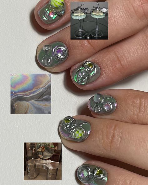 Alien • Instagram Alien Inspired Nails, Alien Nails Design, Ufo Nails, Nails Space, Alien Nails, Mani Monday, Henna Nails, Nail Goals, Nail Board