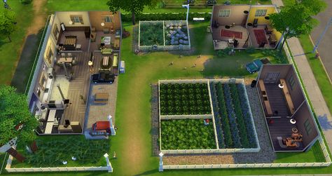 Animal Farmhouse | Sims 4 Houses Animal Farm Layout, Sims 4 Farm, Sims 4 Farmhouse, The Sims 4 Lots, Sims 4 Challenges, The Sims 4 Pc, Farm Plans, Farm Layout, Sims 4 House Plans