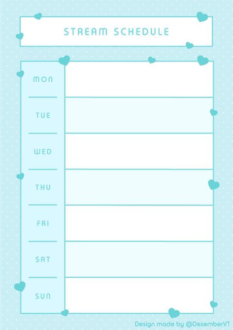 Twitch Schedule Template, Stream Schedule Template, Twitch Assets, Stream Schedule, Vtuber Assets, Gaming Stuff, Schedule Design, Weekly Schedule, Schedule Template