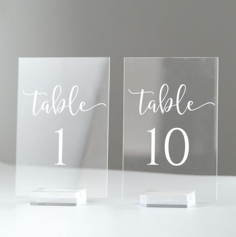 Clear Acrylic Table, Acrylic Table Sign, Table Numbers For Wedding, Acrylic Table Numbers, Centerpieces For Tables, Acrylic Signs, Acrylic Wedding, Acrylic Table, Table Sign