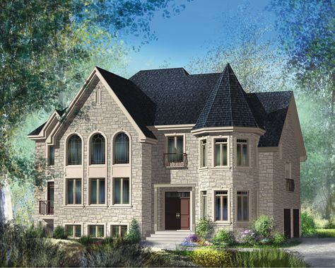 See amenities for Plan 126D-0622. Unique House Exterior, Tudor House Exterior, European House Plans, European House Plan, Monster House Plans, Two Storey House, House Plans And More, European House, Tudor House