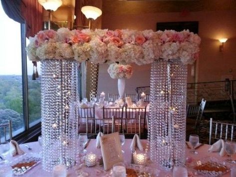 35+ DIY Dollar Store Wedding Ideas | HubPages Fairytale Wedding Centerpieces, Dollar Store Wedding Ideas, Diy Lantern Centerpieces, Blush Centerpieces, Vase Wedding Centerpieces, Dollar Store Wedding, Dollar Store Centerpiece, Glass Vase Wedding Centerpieces, Bling Centerpiece