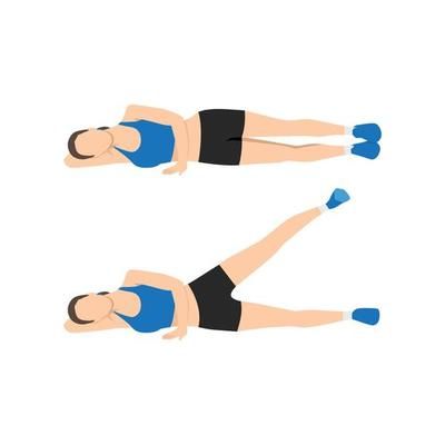 Woman working out on her strength of stomach abs. Lying single or one leg lifts raises. Flat vector illustration isolated on white background 16124267 Vector Art at Vecteezy Side Lying Leg Lifts, Leg Lift Exercise, Side Leg Lifts, Steps Illustration, Leg Lifts Workout, Stomach Abs, Muscle Stretches, Lateral Raises, Flat Vector Illustration