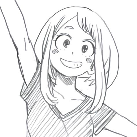 Mha Drawings, Mha Pics, Mha Art, Base Anime, Ochaco Uraraka, Mha Oc, Ochako Uraraka, Sketches Simple, My Hero Academia Episodes