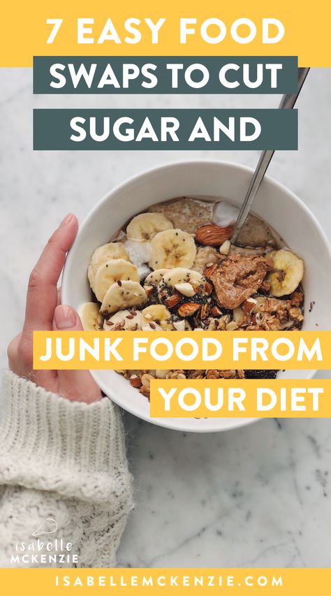 How Eat Less Sugar, How To Go Sugar Free, How To Cut Sugar Out Of Your Diet, Sugar Craving Replacement, No Added Sugar Snacks, Healthy Swaps Food, No Sugar Diet For Beginners, No Sugar Breakfast Ideas, No Carb No Sugar Diet