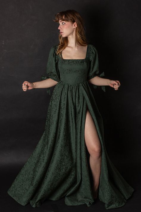 https://cdn.shopify.com/s/files/1/0698/6547/2315/products/IMG_0468.webp?v=1673020200&width=713 Corset Looks, Long Flowy Skirt, Green Gown, Princess Gown, Flowy Skirt, Corset Dress, Satin Fabric, Dress Patterns, V Shape