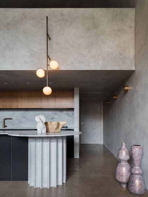 Perfect Storm by Matt Woods | Australian Interiors | est living Open Plan Apartment, Open Trap, Warehouse Conversion, Glazed Walls, Two Tone Kitchen, Interior Minimalista, Apartment Projects, Design Blogs, Custom Kitchens