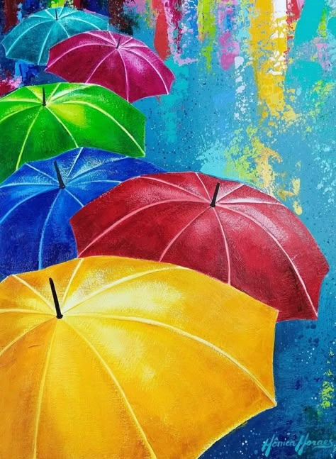 Umbrella Drawing, Canvas Painting Projects, Umbrella Painting, Wood Wall Art Diy, Pastel Sec, Umbrella Art, Beauty Art Drawings, Canvas Painting Designs, Art Painting Gallery