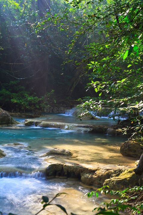 Erawan waterfall, Thailand stock image. Image of cataract - 43504421 Erawan Waterfall, Pool Plants, Spring Tree, Tropical Forest, Editorial Illustration, Blog Photo, Free Photos, Free Stock Photos, Free Images