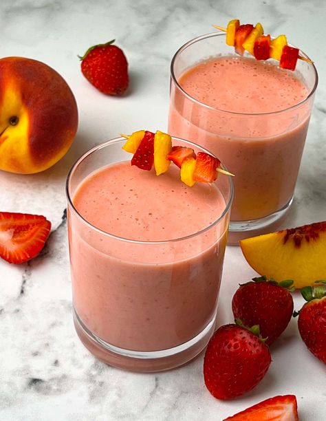 Peach Smoothie Recipes Healthy, Strawberry Peach Smoothie, Soup Recipes Vegan, Dinner Recipes Soup, Peach Smoothie Recipes, Chocolate Pasta, Smoothies For Breakfast, Vegetarian Indian Recipes, Greek Yogurt Flavors