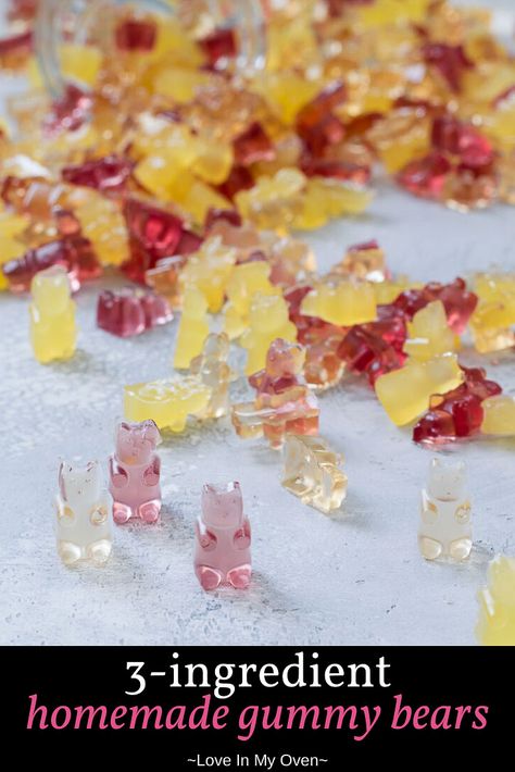 Homemade Gummy Bears Gelatin Gummy Bears, How To Make Gelatin Gummies, Diy Healthy Gummy Bears, Make Your Own Gummy Bears, Diy Gummy Worms, Gummy Bear Recipe With Gelatin, Diy Gummy Bears Recipes, Bovine Gelatin Gummies, Sugar Free Gummy Bears Recipe