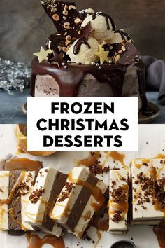 #frozenrecipes #christmasrecipes #christmasdesserts #desserts Frozen Christmas Desserts, Bombe Alaska, Frozen Recipes, Christmas Ice Cream Cake, Holiday Ice Cream, Christmas Ice Cream, New Year's Desserts, Xmas Desserts, Frozen Christmas