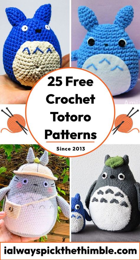 Totoro Crochet Pattern Free, Easy Crochet Amigurumi, Totoro Crochet, Totoro Amigurumi, Totoro Pattern, Crochet Totoro, Totoro Plush, Crochet Lion, Little Cotton Rabbits