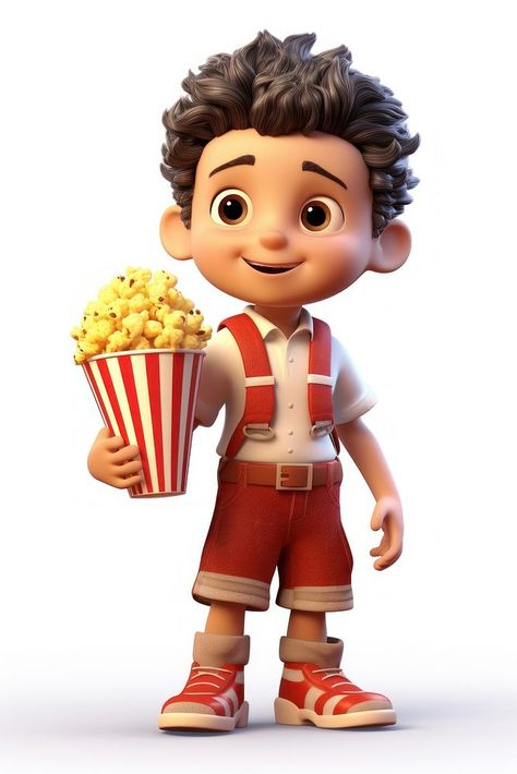 Popcorn cartoon cute white background.  | premium image by rawpixel.com / Pitcha Benrohman Popcorn Pictures, Popcorn Illustration, Cartoons Hd, Image 3d, Hd Picture, Cartoon Cute, Pictures Images, 3d Illustration, Free Design Resources