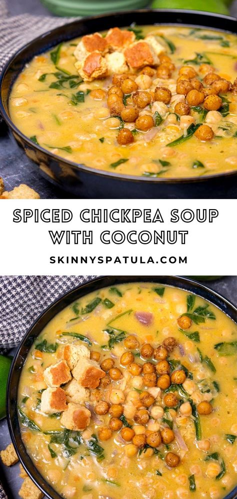 Spicy Chickpea Soup Recipes, Chickpea Soup Recipes Vegan, Chickpea Lentil Soup, Dried Chickpea Soup Recipes, Cabbage Chickpea Soup, Coconut Chickpea Soup, Chickpea Chicken Soup, Kale Chickpea Soup, Cheakpeas Soup Recipes