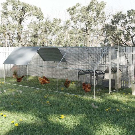 PAWHUT Outdoor & Yard Farm Use Waterproof & Anti-UV Cover, Flat Shaped Walk in Fence Cage Run House Metal Chicken Coop, Large: 9 x 18.5 x 6.5-ft - Chewy.com Large Rabbit Hutch, Metal Chicken Coop, Coop Run, Comfortable Lifestyle, Walk In Chicken Coop, Chicken Pen, Poultry Cage, Chicken Coop Run, Large Rabbits