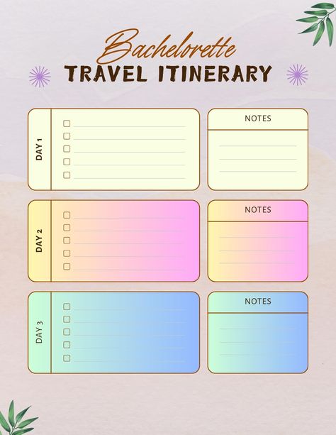 A simple and easy to edit Bachelorette Travel Itinerary! Use to keep an organized track of your girls trip! Hope you enjoy Itenerary Travel Design, Mobile Template, Travel Plan, Travel Design, Free Travel, Travel Planner, Travel Itinerary, Girls Trip, Travel Dreams