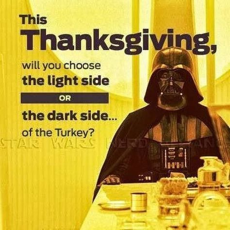 Happy Thanksgiving Happy Thanksgiving Images, Thanksgiving Images, Star Wars Trilogy, Hosting Thanksgiving, Stylish Winter Outfits, Light Side, Crafts With Pictures, Funny Thanksgiving, Star Wars Humor