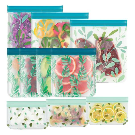 Reusable Food Storage Bags | Leakproof & Dishwasher Safe Snack Bags Fruit Cereal, Reusable Sandwich Bags, Meat Food, Reusable Lunch Bags, Reusable Snack Bag, Freezer Bags, Freezer Burn, Food Storage Bags, Food Fruit