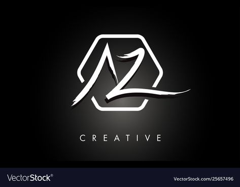 Az a z brushed letter logo design with creative Vector Image A To Z Name Logo, A Z Logo, Az Logo, Brush Letters, Online Boutique Business, Lzzy Hale, Letters Design, Emoji Love, Crown Pattern