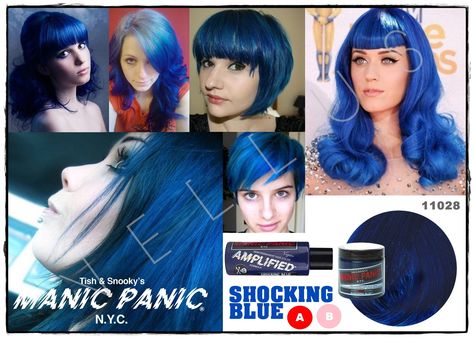 Manic Panic Amplified Shocking Blue  Vellus Hair Studio 83A Tanjong Pagar Road S(088504) Tel: 62246566 Manic Panic Shocking Blue, Manic Panic Hair Dye, Vellus Hair, Shocking Blue, Haircuts For Curly Hair, Manic Panic, Colorful Hair, Hair Colours, Colored Hair