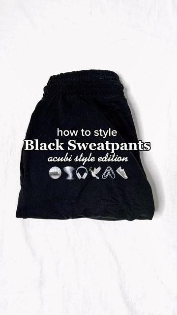 Cute Outfits With Black Sweatpants, Things To Wear With Sweatpants, What To Wear With Black Sweatpants, Outfits With Black Sweatpants, How To Style Black Sweatpants, Outfit Ideas With Sweatpants, Sweatpants Outfit Summer, Outfit Ideas Sweatpants, Outfit Inspo Tiktok