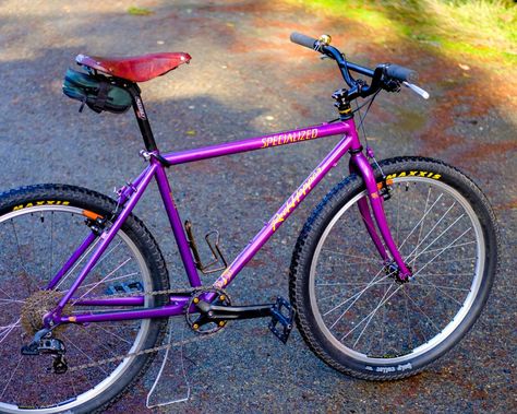 Readers’ Rides: Toby’s 1993 Specialized Rockhopper Expert | The Radavist | A group of individuals who share a love of cycling and the outdoors. Retro Mountain Bike, Purple Bike, Gt Bikes, Trek Bikes Road, Trek Road Bikes, Bicycle Paint Job, Vintage Mountain Bike, Vintage Bmx Bikes, Specialized Mountain Bikes