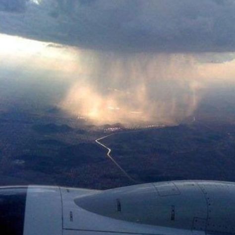 A rain cloud from the view of an airplane. Clouds In The Sky, Wild Weather, Rain Storm, Stormy Weather, Rain Clouds, Storm Clouds, To Infinity And Beyond, Tornado, The View