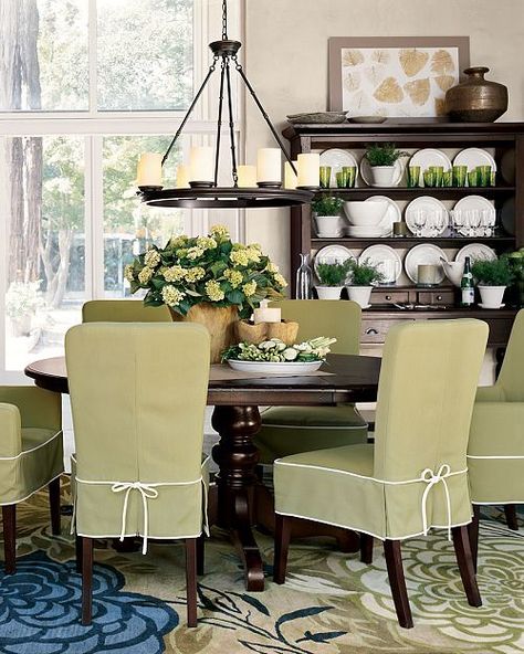 18 Lovely Chair Cover Designs To Refresh The Look Of Every Dining Room Dining Room Chair Slipcovers, Dining Chair Seat Covers, Kb Homes, Interior Design Per La Casa, Dining Room Chair Covers, Dining Room Table Chairs, Seat Covers For Chairs, Dining Chair Covers, Dining Chair Slipcovers