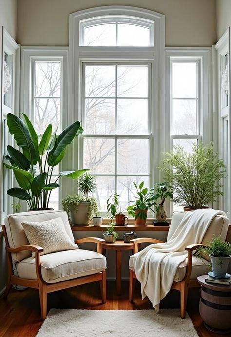 Winter sunrooms offer a perfect sanctuary for plant enthusiasts and decor lovers alike. These cozy spaces can be transformed with hardy plants like snake plants and Christmas cacti, paired with creative decor ideas such as macramÃ© planters and mini herb gardens. The key to creating a lush winter oasis lies in combining resilient greenery with seasonal accessories, but there's more to it than meets the eye. Winter Sunroom, Green Sunroom, Sunroom Doors, Small Electric Fireplace, Christmas Cacti, Cozy Decor Ideas, Sunroom Decor, Sunroom Windows, Oversized Armchair