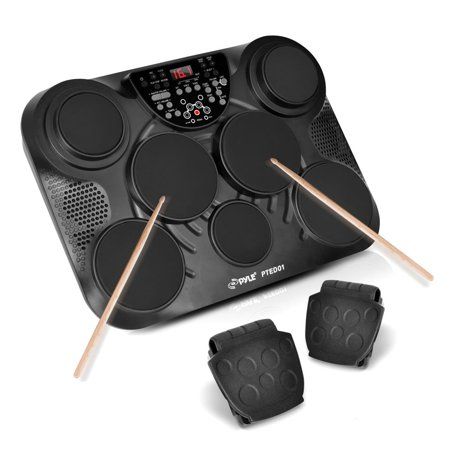 Pyle PTED01 - Electronic Table Digital Drum Kit Top w/ 7 Pad Digital Drum Kit, Black Electric Drums, Electronic Drum Pad, Electric Drum Set, Kids Drum Set, Digital Drums, Best Drums, Drum Pad, Drum Lessons, Midi Controller