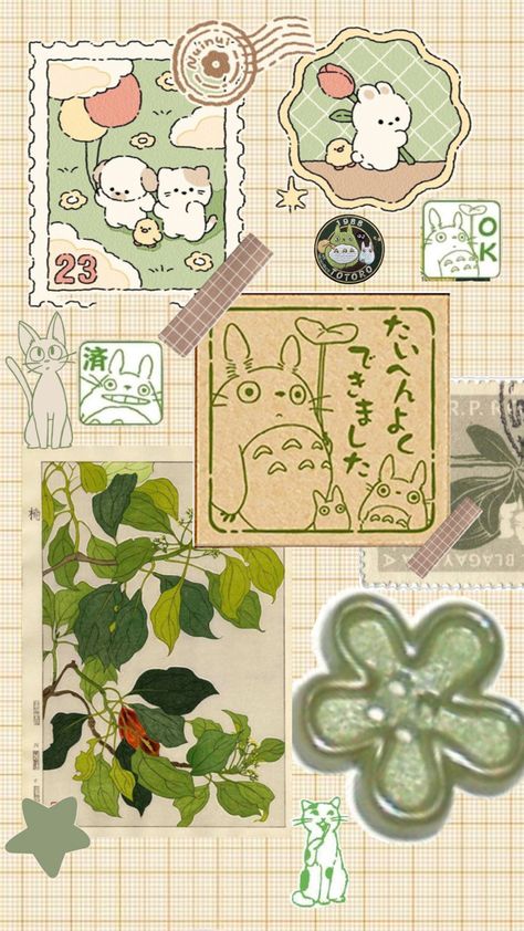 #green | #soft | #studioghibli |  #wallpaper | #mogumogu | #lofi | #collage Iphone Wallpaper Aesthetic, Aesthetic 2024, Wallpaper Themes, Phone Art, Soft Wallpaper, Green Soft, Iphone Wallpaper Themes, Cute Patterns Wallpaper, Kawaii Wallpaper