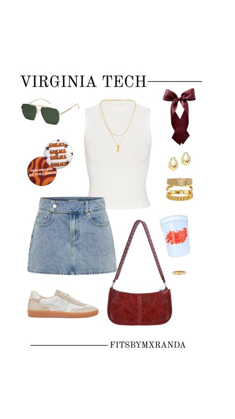 VIRGINIA TECH GAMEDAY FIT #outfitinspo #gamedayfit #gamedayoutfit #gameday #outfit #fashion Tech Outfit, College Gameday Outfits, College Game Days, Tailgate Outfit, College Fits, Digital Closet, Gaming Tech, Tech Gear, Virginia Tech