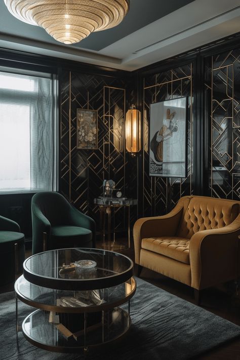 21+ Art Deco Living Room Concept Ideas Art Deco Interior Design Modern, Art Deco Living Room 1920s, Art Deco Inspired Living Room, Art Deco Living Room Ideas, Housing Decor, Comfy Living Room Decor, Art Deco Style Interior, Art Deco Room, Art Deco Living