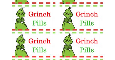 Grinch Pills, Pill Bag, Grinch Printable, Work Christmas Gifts, Grinch Images, Grinch Stuff, The Grinch Movie, Grinch Party, Christmas Gift Tags Printable