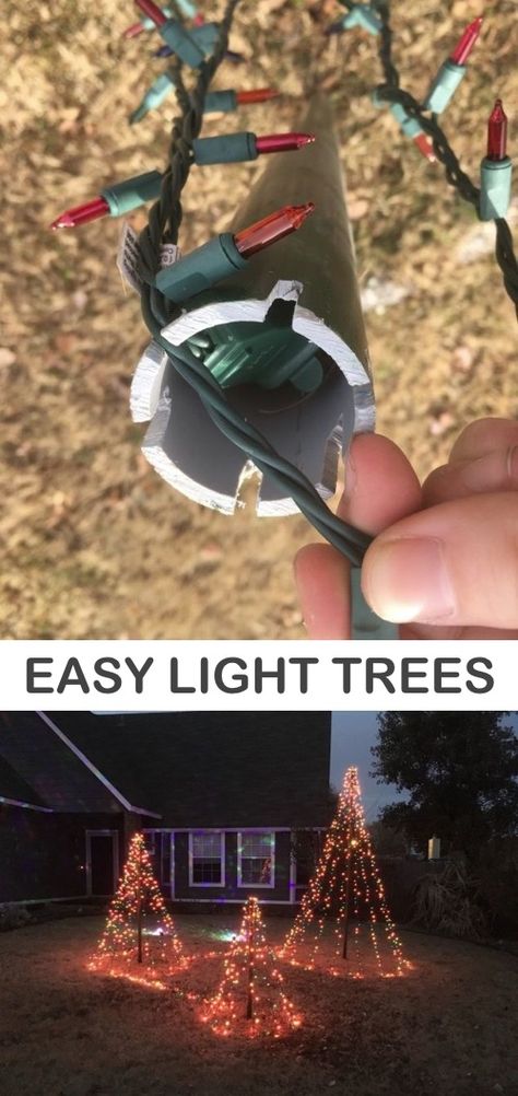 Outdoor Christmas Diy, Outside Christmas Decorations, Light Tree, Diy Christmas Lights, Christmas Decorations Cheap, Neutral Christmas, Christmas Tree Decorations Diy, Christmas Yard Decorations, Easy Christmas Decorations